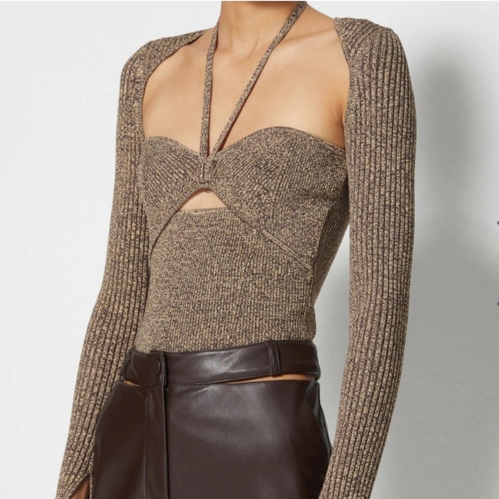 Jonathan Simkhai Brown Ribbed Sweater